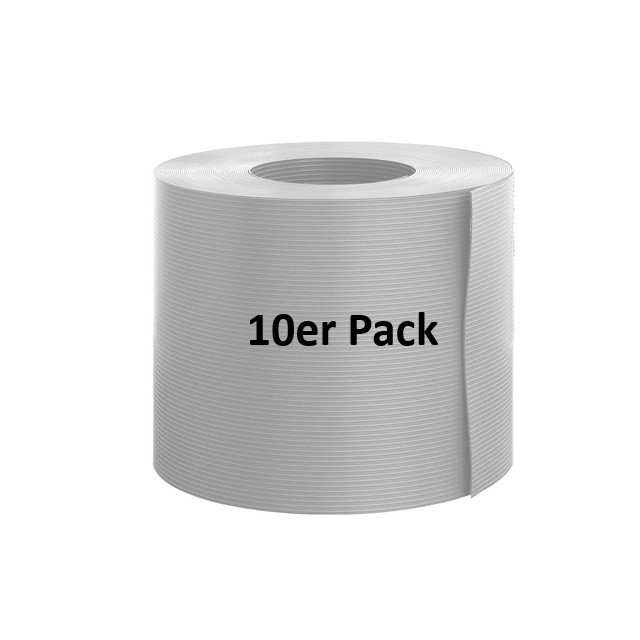 Sichtschutzstreifen für Doppelstabmattenzäune mit 6 mm Rillen grau