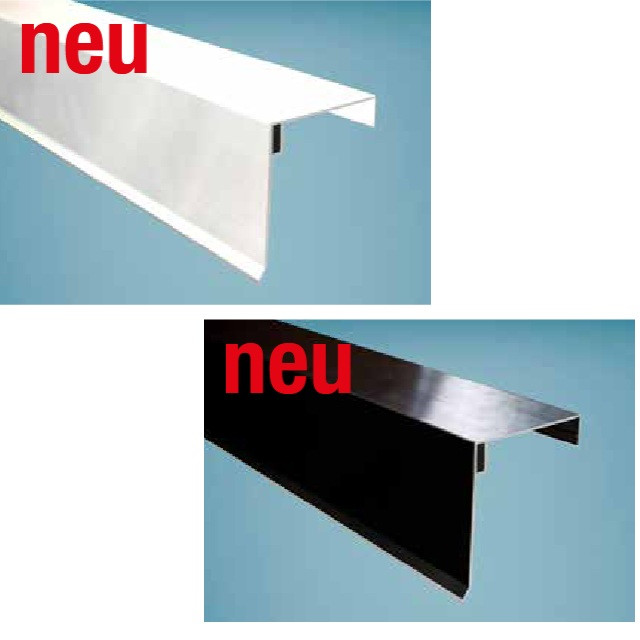 Alu weiß o. anthrazit - Zierklemmdeckel mit Wetterschenkel