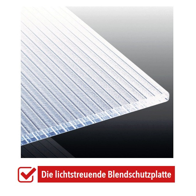 Stegdreifachplatte Polyclear Plus ( Blendschutzplatte )