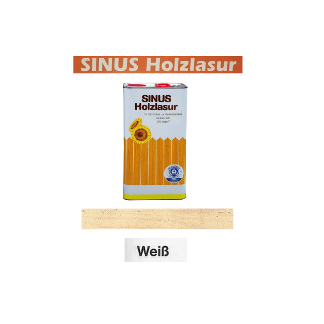 Sinus Holzlasur *Weiß* ~ 5 Liter Blechkanister