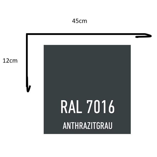 Ortgang / Restposten - 2m - RAL 7016 - 45x12cm