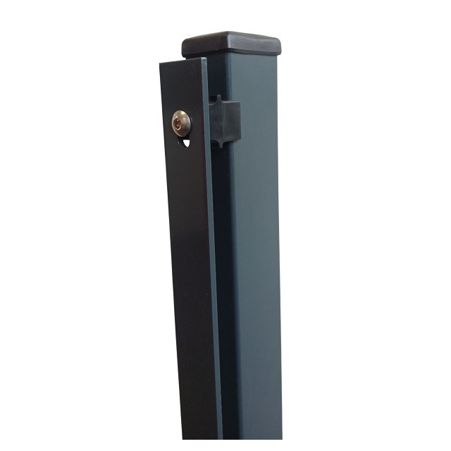 Zaunpfosten mit Flacheisenleiste 60x40x1100mm für 63er Zaunhöhe