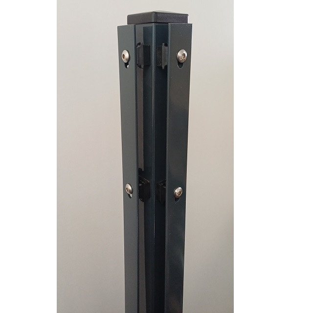 Eckpfosten mit Flacheisenleiste 60x60x2250mm für 163er Zaunhöhe