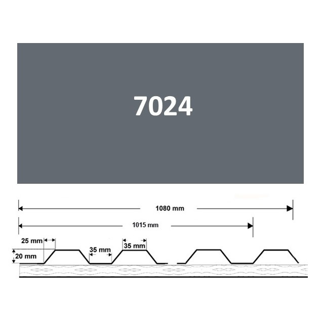 Rest- / Sonderposten Trapezblech mit Antikondensvlies - RAL 7024