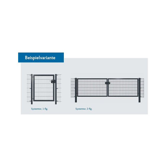 1- oder 2-flügeliges System-Drehflügeltore ( 8/6/8 )